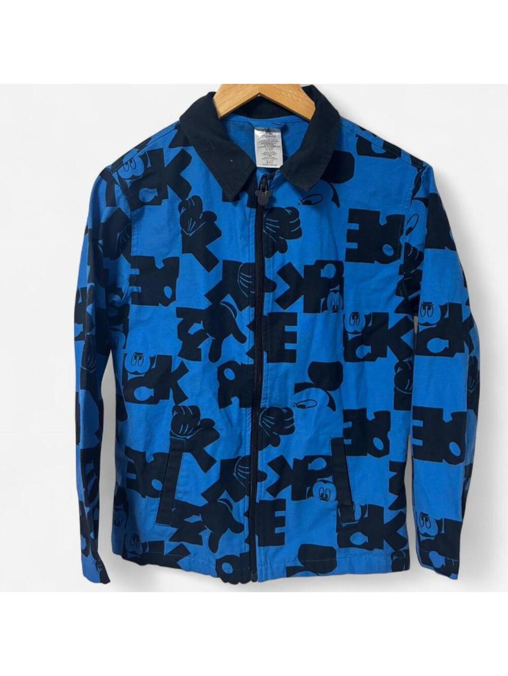 Blue MICKEY Disney Zip Up Heavyweight Cotton Shirt